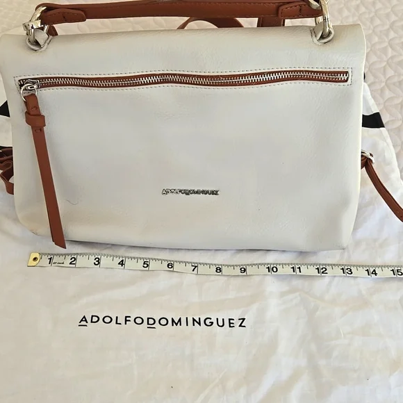 Adolfo Dominguez White and Tan Women's Bag - Picture 5 of 6